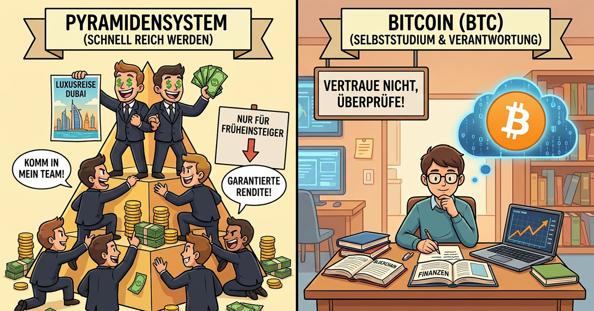 Schneeballsysteme und Bitcoin: Der entscheidende Unterschied